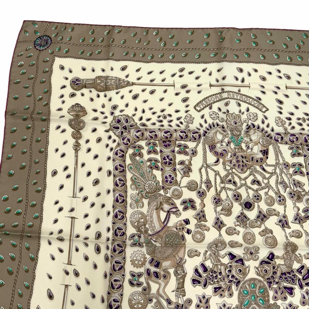 HERMES Authentic Black Silk Scarf - Picture 3 of 8